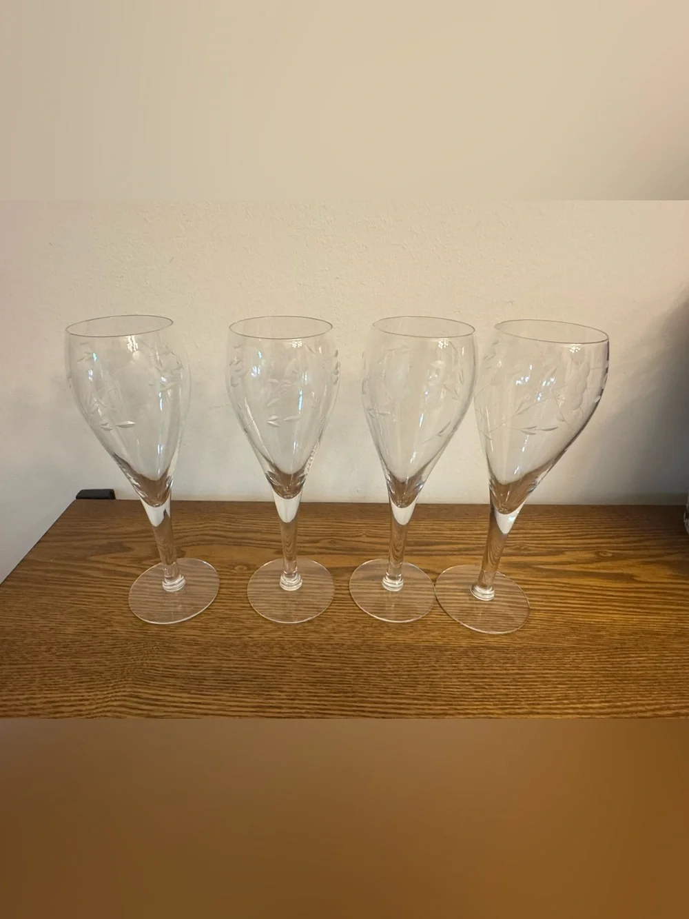 4 vintage Princess House crystal Champagne glasses in the classic 